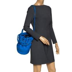 Alexander Wang Blue Leather Diego Bucket Bag