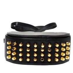 Alexander Wang Black Leather Studded Lia Shoulder Bag