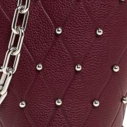 Pre Owned Alexander Wang Burgundy Leather Mini Roxy Studded Bucket Bag