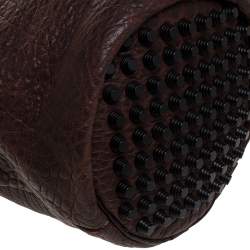 Alexander Wang Dark Brown Textured Leather Diego Bucket Bag