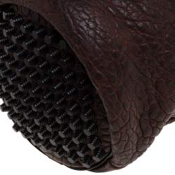 Alexander Wang Dark Brown Textured Leather Diego Bucket Bag