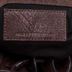 Alexander Wang Dark Brown Textured Leather Diego Bucket Bag