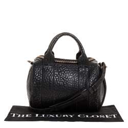 Pre Owned Alexander Wang Black Textured Leather Rocco Duffel Bag