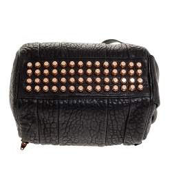 Pre Owned Alexander Wang Black Textured Leather Rocco Duffel Bag