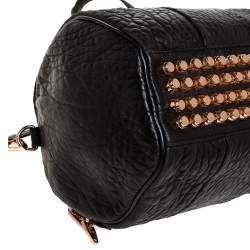 Pre Owned Alexander Wang Black Textured Leather Rocco Duffel Bag