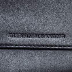 Pre Owned حقيبة كتف أليكساندر وانغ بريزما بيكر جلد سوداء منقوشة ورد