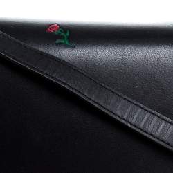 Pre Owned حقيبة كتف أليكساندر وانغ بريزما بيكر جلد سوداء منقوشة ورد