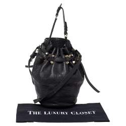 Alexander Wang Black Textured Leather Diego Bucket Bag