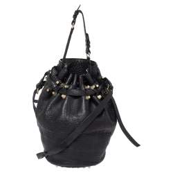 Alexander Wang Black Textured Leather Diego Bucket Bag