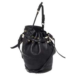 Alexander Wang Black Textured Leather Diego Bucket Bag