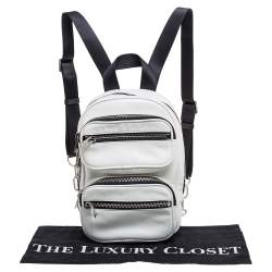 Pre Owned Alexander Wang White Leather Medium Attica Backpack