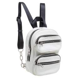 Pre Owned Alexander Wang White Leather Medium Attica Backpack
