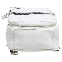 Pre Owned Alexander Wang White Leather Medium Attica Backpack