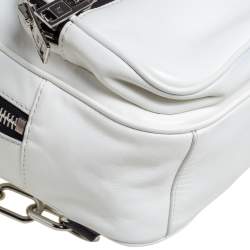 Pre Owned Alexander Wang White Leather Medium Attica Backpack