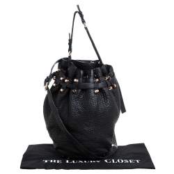 Alexander Wang Black Textured Leather Diego Bucket Bag