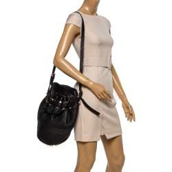 Alexander Wang Black Textured Leather Diego Bucket Bag