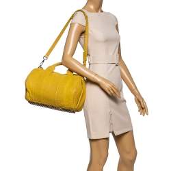 Pre Owned Alexander Wang Yellow Leather Rocco Duffle Bag
