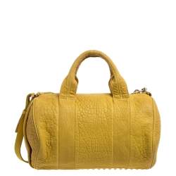 Pre Owned Alexander Wang Yellow Leather Rocco Duffle Bag