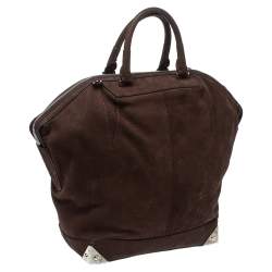 Alexander Wang Dark Brown Nubuck Leather Emile Satchel
