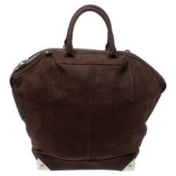 Alexander Wang Dark Brown Nubuck Leather Emile Satchel