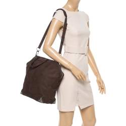 Alexander Wang Dark Brown Nubuck Leather Emile Satchel