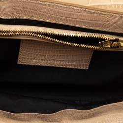 Pre Owned حقيبة كتف اليكساندر وانغ ثلاثية الطية جلد مزخرف سحلية وتمساح سوداء 