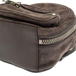 Pre Owned Alexander Wang Grey Leather and Suede Mini Attica Crossbody Bag