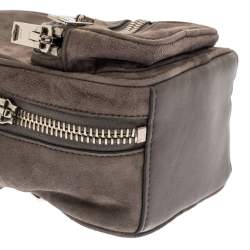 Pre Owned Alexander Wang Grey Leather and Suede Mini Attica Crossbody Bag