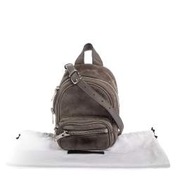 Pre Owned Alexander Wang Grey Leather and Suede Mini Attica Crossbody Bag