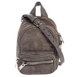 Pre Owned Alexander Wang Grey Leather and Suede Mini Attica Crossbody Bag