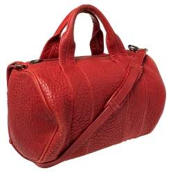 Pre Owned حقيبة ساتشل أليكساندر وانغ "روكي" جلد مُحبب أحمر صغيرة