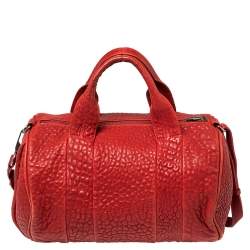 Pre Owned حقيبة ساتشل أليكساندر وانغ "روكي" جلد مُحبب أحمر صغيرة