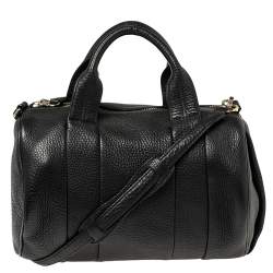 Alexander Wang Black Textured Leather Rocco Duffel Bag