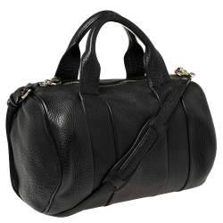 Alexander Wang Black Textured Leather Rocco Duffel Bag
