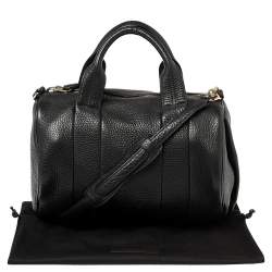Alexander Wang Black Textured Leather Rocco Duffel Bag