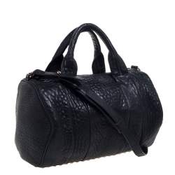 Pre Owned Alexander Wang Black Pebbled Leather Rocco Duffle Bag
