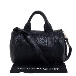 Pre Owned Alexander Wang Black Pebbled Leather Rocco Duffle Bag