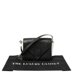 Pre Owned حقيبة كروس أليكساندر وانغ بريسما مظروف صغيرة جلد أسود