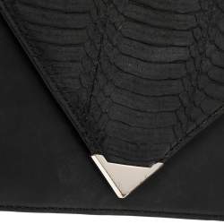 Pre Owned حقيبة كروس أليكساندر وانغ بريسما مظروف صغيرة جلد أسود