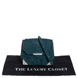 Alexander Wang Teal Blue Suede Marion Shoulder Bag