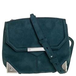 Alexander Wang Teal Blue Suede Marion Shoulder Bag