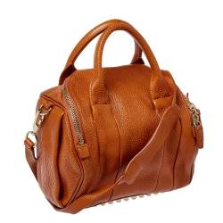 Alexander Wang Brown Pebbled Leather Small Rockie Satchel