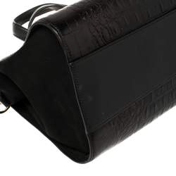 Alexander Wang Black Croc Embossed Leather Pelican Tote