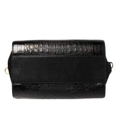 Alexander Wang Black Croc Embossed Leather Pelican Tote