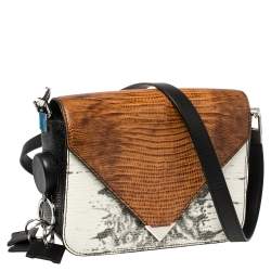 Alexander Wang Multicolor Lizard Embossed Leather Small Prisma Envelope Crossbody Bag