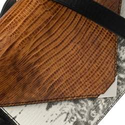 Alexander Wang Multicolor Lizard Embossed Leather Small Prisma Envelope Crossbody Bag