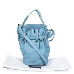 Alexander Wang Blue Textured Leather Diego Bucket Bag