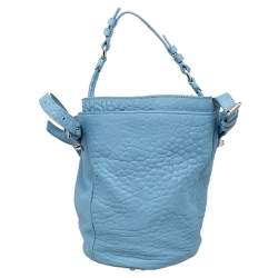 Alexander Wang Blue Textured Leather Diego Bucket Bag