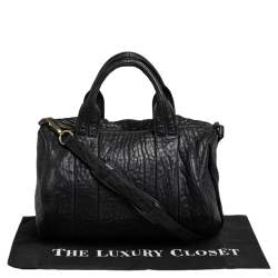 Pre Owned Alexander Wang Black Pebbled Leather Rocco Duffle Bag