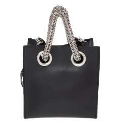 Pre Owned Alexander Wang Black Leather Genesis Box Chain Tote
